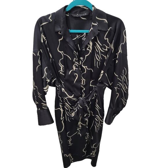 Zara Black and White Midi Dress - Picture 3 of 10